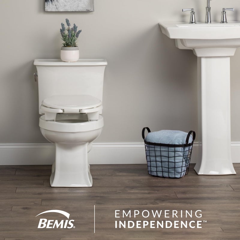 Bemis Steadfast 3" Raised Toilet Seat with Open-Front, Hinges that Never Loosen, Elongated - Image 2